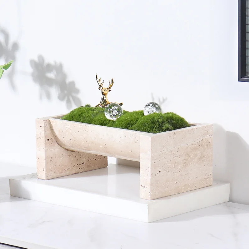 Natural Marble Stone Flower Po - Aloe Vera Pot 评论和价格