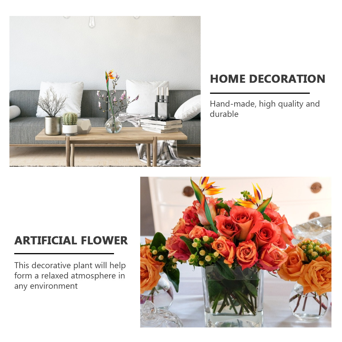 Faux Strelitzia Flower Artific - Bird Paradise Strelitzia 评论和价格