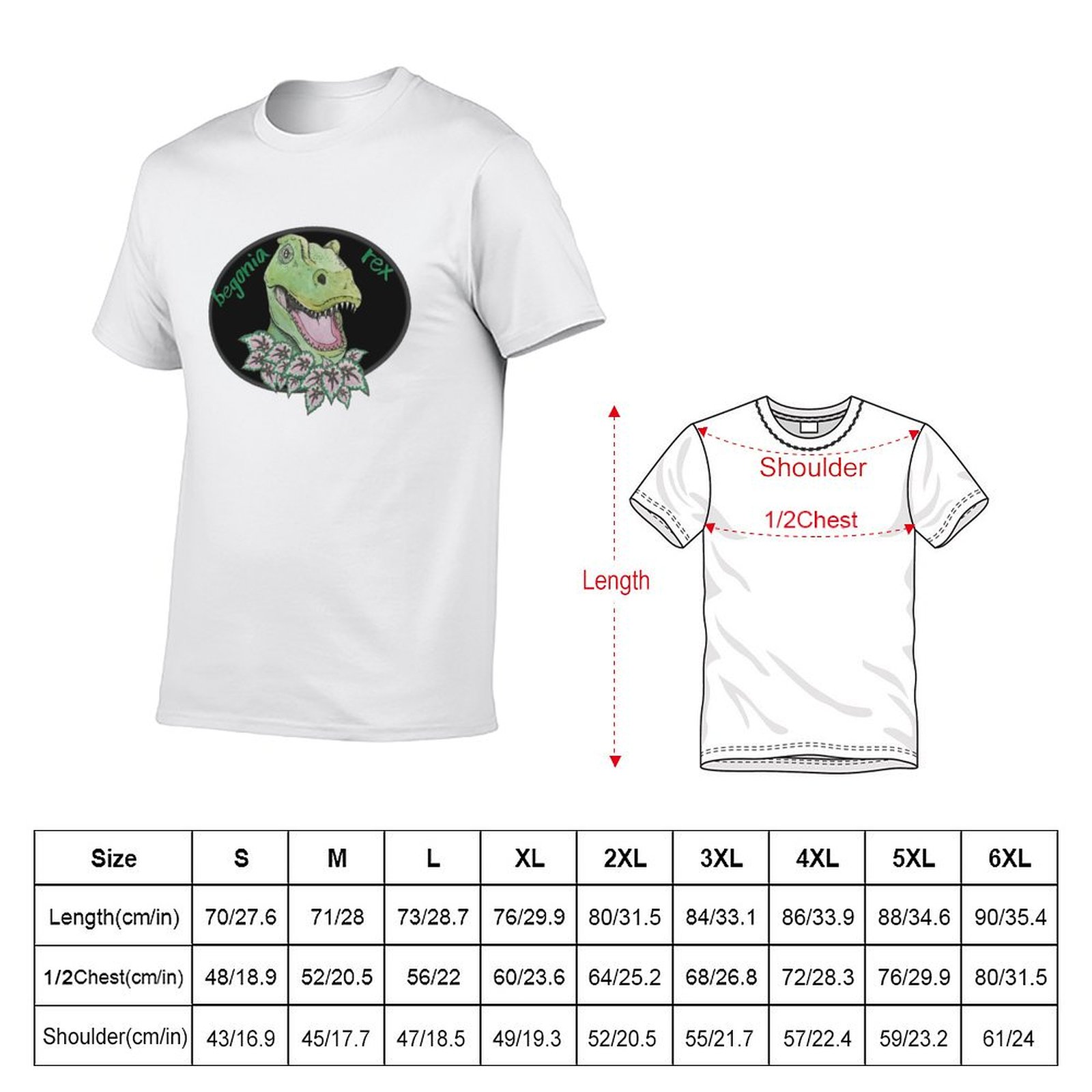 T rex begonia T-Shirt Basic So - Begonia Rex 评论和价格