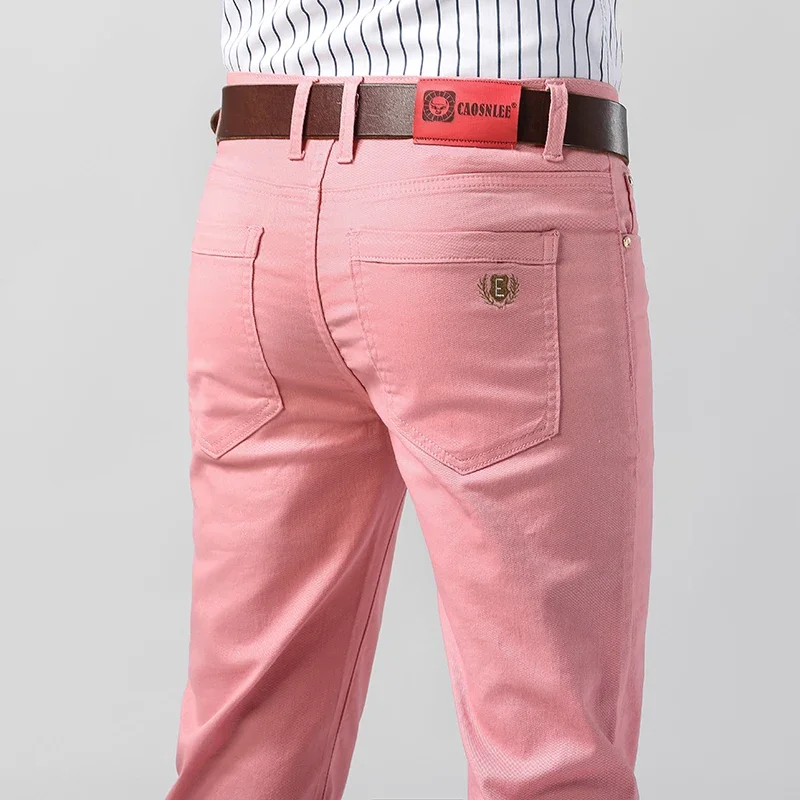 5 Colors Men's Colorful Denim  - Aglaonema Red 评论和价格